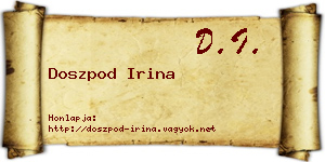 Doszpod Irina névjegykártya